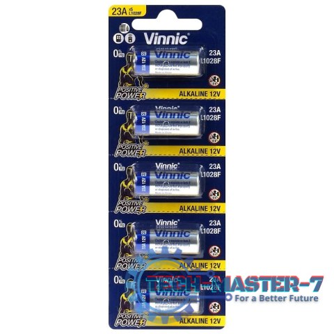 Bateria alkaiczna Vinnic 23A 23AE A23 V23GA MN21 LRV08 12V 5szt Bateria alkaiczna Vinnic 23A 23AE A23 V23GA MN21 LRV08 12V 5szt