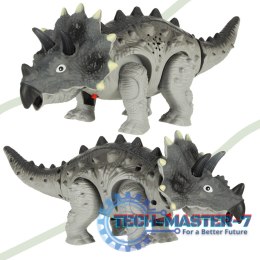 Dinozaur Triceratops zabawka interaktywna na baterie chodzi świeci ryczy