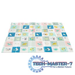 Mata edukacyjna piankowa dwustronna składana słonie alfabet 180 x 200 cm