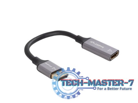 Adapter Displayport(M)- HDMI(F)4K na kablu 20cm srebrny Adapter Displayport(M)- HDMI(F)4K na kablu 20cm srebrny
