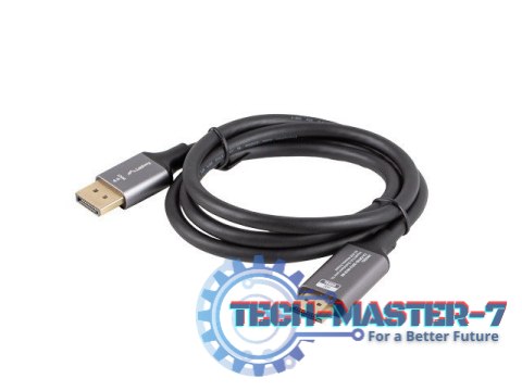 Kabel Displayport(M)-HDMI(M) 1M 4K czarno-srebrny Kabel Displayport(M)-HDMI(M) 1M 4K czarno-srebrny