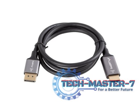Kabel Displayport(M)-HDMI(M) 1M 4K czarno-srebrny Kabel Displayport(M)-HDMI(M) 1M 4K czarno-srebrny
