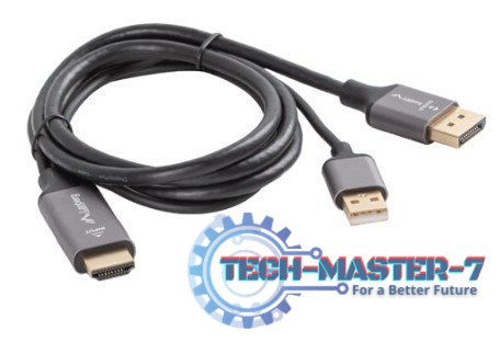 Kabel HDMI(M)-Displayport(M) 1M 4K czarny Kabel HDMI(M)-Displayport(M) 1M 4K czarny