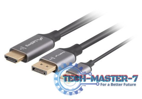 Kabel HDMI(M)-Displayport(M) 1M 4K czarny Kabel HDMI(M)-Displayport(M) 1M 4K czarny