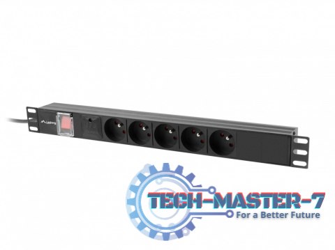 Listwa zasilająca rack PDU 19 cali 1U 16A 5x230V 2m czarna C14 Listwa zasilająca rack PDU 19 cali 1U 16A 5x230V 2m czarna C14