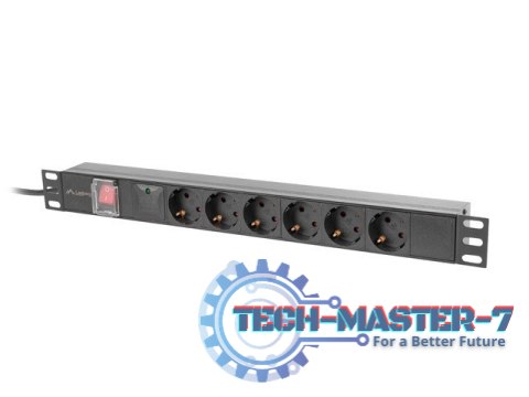 Listwa zasilająca rack PDU 19 cali 1U 16A 6x230V schuko 2m czarna Listwa zasilająca rack PDU 19 cali 1U 16A 6x230V schuko 2m czarna