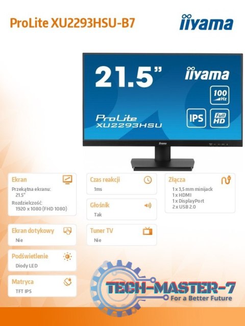 Monitor 22 cale XU2293HSU-B7,IPS,100Hz,FHD,HDMI,DP,300cd Monitor 22 cale XU2293HSU-B7,IPS,100Hz,FHD,HDMI,DP,300cd
