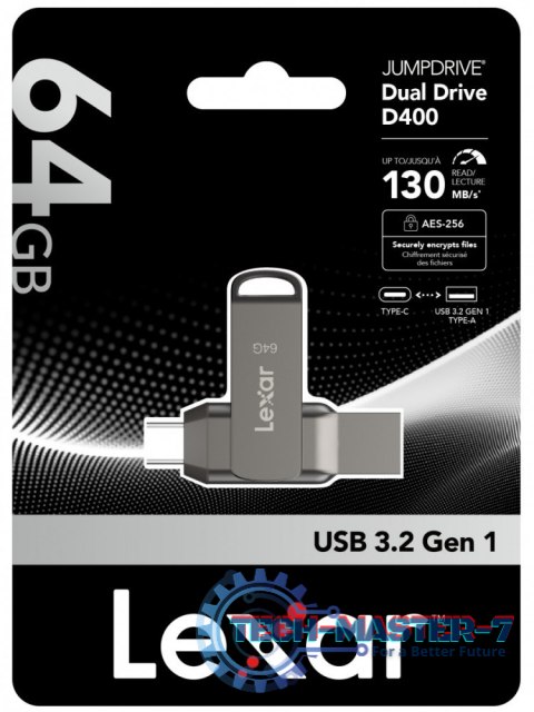 Pendrive Dual Drive D400 64GB USB-C/A 3.1 130MB/s Pendrive Dual Drive D400 64GB USB-C/A 3.1 130MB/s