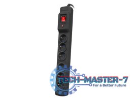 Listwa przeciwprzepięciowa Multi M6 10m czarna (6 gniazd)