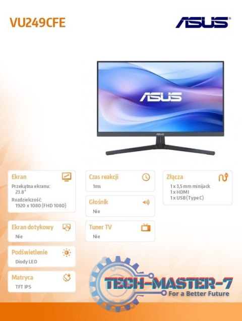 Monitor 24 cale VU249CFE-B IPS 100Hz USB-C Monitor 24 cale VU249CFE-B IPS 100Hz USB-C