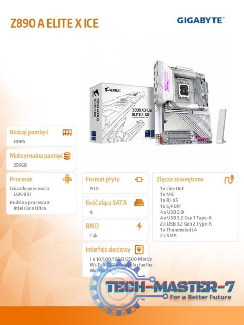 Płyta główna Z890 A ELITE X ICE Płyta główna Z890 A ELITE X ICE