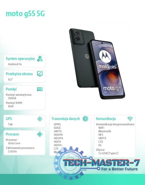 Smartfon moto g55 5G 8/256GB B2B Forest Grey Smartfon moto g55 5G 8/256GB B2B Forest Grey