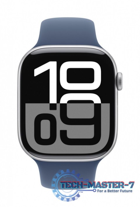 Watch Series 10 GPS, koperta 46 mm z aluminium w kolorze srebrnym z paskiem sportowym w kolorze denim - rozmiar M/L Watch Series 10 GPS, koperta 46 mm z aluminium w kolorze srebrnym z paskiem sportowym w kolorze denim - rozmiar M/L