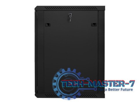 Szafa instalacyjna wisząca 19'' 18U 600X600mm czarna (drzwi szklane) Szafa instalacyjna wisząca 19'' 18U 600X600mm czarna (drzwi szklane)