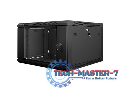 Szafa instalacyjna wisząca 19'' 6U 600X600mm czarna (drzwi szklane) Szafa instalacyjna wisząca 19'' 6U 600X600mm czarna (drzwi szklane)