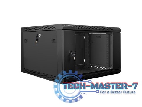 Szafa instalacyjna wisząca 19'' 6U 600X600mm czarna (drzwi szklane) Szafa instalacyjna wisząca 19'' 6U 600X600mm czarna (drzwi szklane)