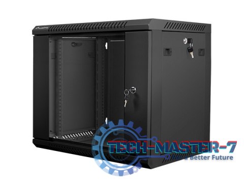 Szafa instalacyjna wisząca 19'' 9U 600X450mm czarna (drzwi szklane) Szafa instalacyjna wisząca 19'' 9U 600X450mm czarna (drzwi szklane)