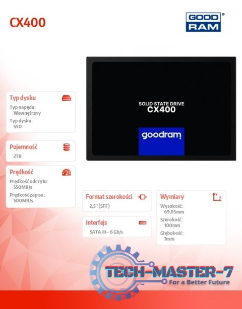 Dysk SSD CX400-G2 2TB SATA3 2,5 7mm Dysk SSD CX400-G2 2TB SATA3 2,5 7mm