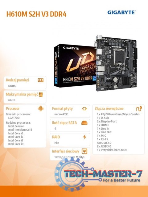 Płyta główna H610M S2H V3 DDR4 s1700 2DDR4 DP/HDMI M.2 mATX Płyta główna H610M S2H V3 DDR4 s1700 2DDR4 DP/HDMI M.2 mATX