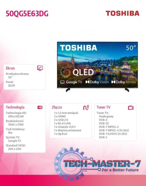 Telewizor QLED 50 cali 50QG5E63DG Telewizor QLED 50 cali 50QG5E63DG