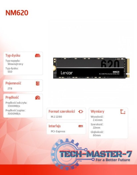 Dysk SSD NM620 2TB NVMe M.2 2280 3300/3000MB/s Dysk SSD NM620 2TB NVMe M.2 2280 3300/3000MB/s