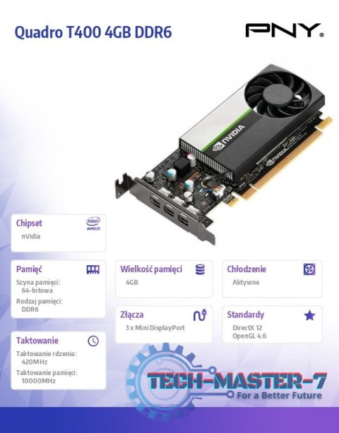 Karta graficzna Quadro T400 4GB DDR6 VCNT400-4GB-SB Karta graficzna Quadro T400 4GB DDR6 VCNT400-4GB-SB