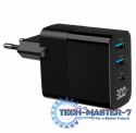 Ładowarka GaN 2xA 1xC LCD 30W PD QC3.0 czarna