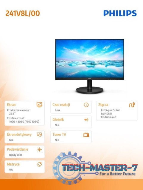 Monitor 241V8L 23.8 cala VA HDMI Monitor 241V8L 23.8 cala VA HDMI