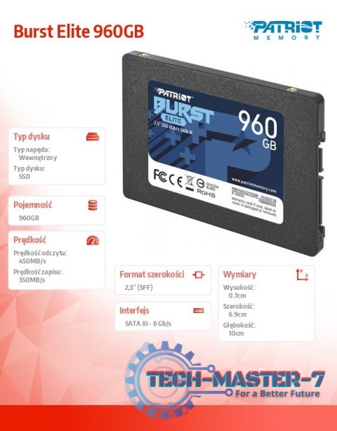 SSD 960GB Burst Elite 450/320MB/s SATA III 2.5 SSD 960GB Burst Elite 450/320MB/s SATA III 2.5