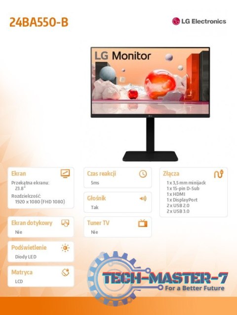 Monitor 24BA550-B 23.8 cala IPS Full HD 100Hz Monitor 24BA550-B 23.8 cala IPS Full HD 100Hz