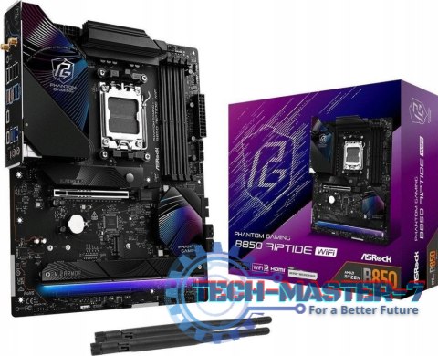 Płyta główna ASROCK B850 RIPTIDE WIFI AM5 ATX Płyta główna ASROCK B850 RIPTIDE WIFI AM5 ATX