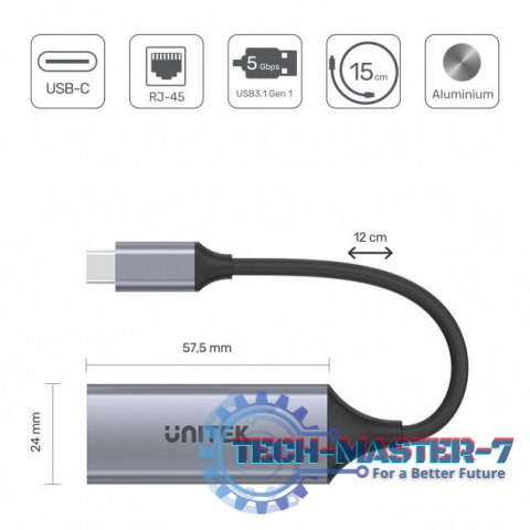 Adapter USB-C 3.1 GEN 1 RJ45; 1000 Mbps; U1312A Adapter USB-C 3.1 GEN 1 RJ45; 1000 Mbps; U1312A