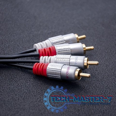 Kabel 2xRCA męski / 2xRCA męski | 3m | czarny Kabel 2xRCA męski / 2xRCA męski | 3m | czarny