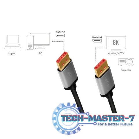 Kabel DisplayPort 8K/60 Hz,DP/M do DP/M aluminium 3m Kabel DisplayPort 8K/60 Hz,DP/M do DP/M aluminium 3m