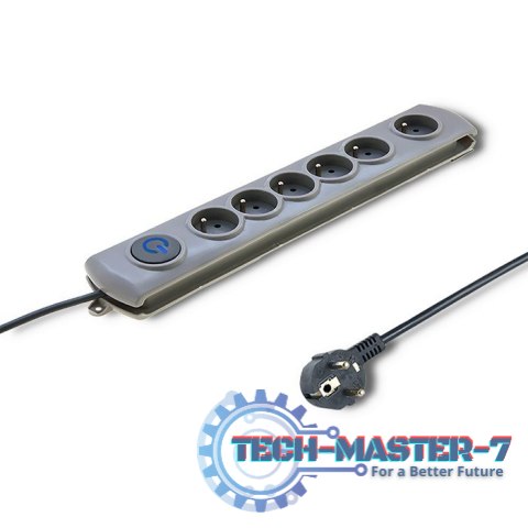 Listwa antyprzepięciowa Quick Switch, 6 gniazd, 3m, szara Listwa antyprzepięciowa Quick Switch, 6 gniazd, 3m, szara