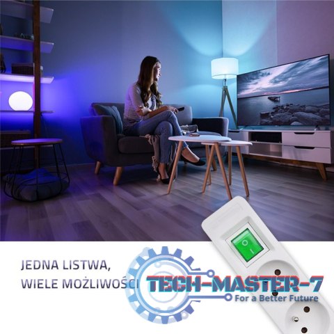 Listwa zasilająca | 4 gniazda | 1.8m | Biało-szara Listwa zasilająca | 4 gniazda | 1.8m | Biało-szara