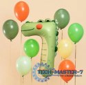 Balon foliowy urodzinowy cyfra "7" - Krokodyl 49x73 cm