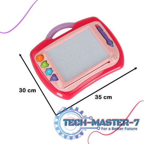 Tablica magnetyczna tablet do rysowania znikopis stempelki różowy XL Tablica magnetyczna tablet do rysowania znikopis stempelki różowy XL