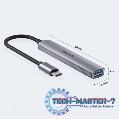 HUB USB-C; 3x USB-A 2.0 1x USB-A 5 Gbps Aluminiowy HUB USB-C; 3x USB-A 2.0 1x USB-A 5 Gbps Aluminiowy