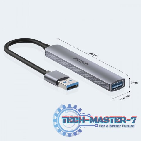 Hub USB-A; 3x USB-A 2.0; 1x USB-A 5 Gbps Aluminiowy Hub USB-A; 3x USB-A 2.0; 1x USB-A 5 Gbps Aluminiowy