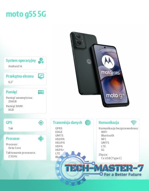 Smartfon moto g55 5G 8/256GB B2B Forest Grey Smartfon moto g55 5G 8/256GB B2B Forest Grey