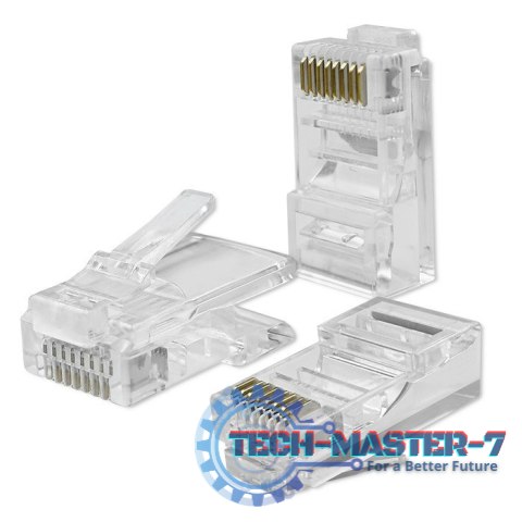 Wtyk przelotowy złącze RJ45 | CAT5e | UTP | Pass Throuh | Pozłacane styki | 100 sztuk Wtyk przelotowy złącze RJ45 | CAT5e | UTP | Pass Throuh | Pozłacane styki | 100 sztuk