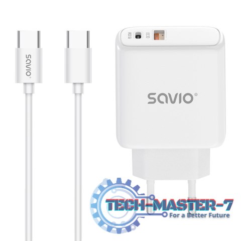 Ładowarka sieciowa LA-10 30W Quick Charge Power Delivery 3.0 Biała + Kabel Ładowarka sieciowa LA-10 30W Quick Charge Power Delivery 3.0 Biała + Kabel