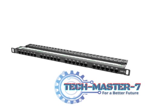 Patch Panel 24 Port 0.5U Kat.5E czarny Patch Panel 24 Port 0.5U Kat.5E czarny