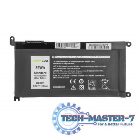 Bateria do Dell WDXOR 11,4V 3400mAh Bateria do Dell WDXOR 11,4V 3400mAh