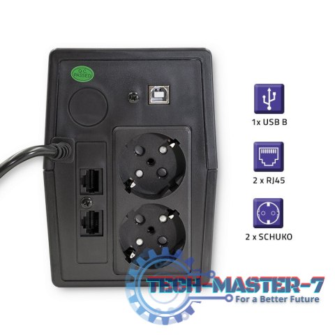 Zasilacz awaryjny UPS | Monolith | 650VA | 360W | LCD | USB | RJ45 Zasilacz awaryjny UPS | Monolith | 650VA | 360W | LCD | USB | RJ45