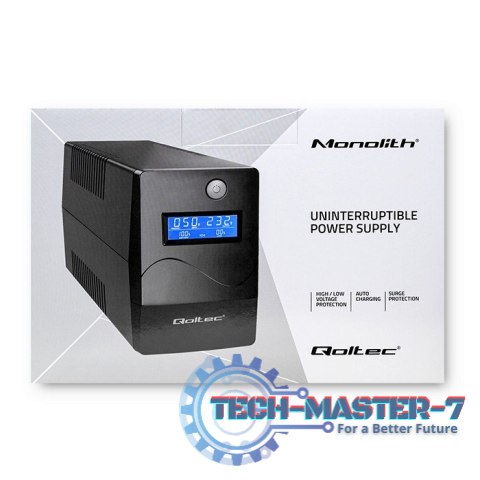 Zasilacz awaryjny UPS | Monolith | 650VA | 360W | LCD | USB | RJ45 Zasilacz awaryjny UPS | Monolith | 650VA | 360W | LCD | USB | RJ45