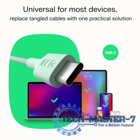Kabel USB-C-USB-C PowerStream 100W oplot 1,2m biały Kabel USB-C-USB-C PowerStream 100W oplot 1,2m biały