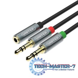 UNITEK Y-C957ABK 0.2m /s1x MiniJack 3.5 mm (gniazdo) 2x MiniJack 3.5 mm (wtyk)
