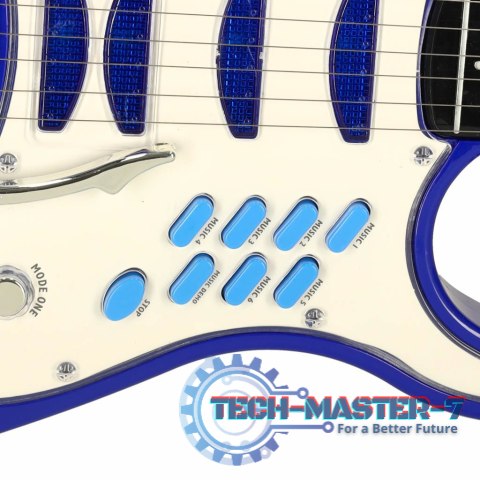 Gitara elektryczna rockowa ze wzmacniaczem mikrofonem dla dzieci niebieska Gitara elektryczna rockowa ze wzmacniaczem mikrofonem dla dzieci niebieska